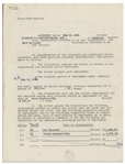Two May 1959 Contracts Signed by Moe Howard -- One 12pp. Signed Twice by Moe & Initialed Several Times; Other 1pp. Regarding Joe DeRita's Likeness Signed Once -- Each Measures 8.5'' x 11'', Very Good